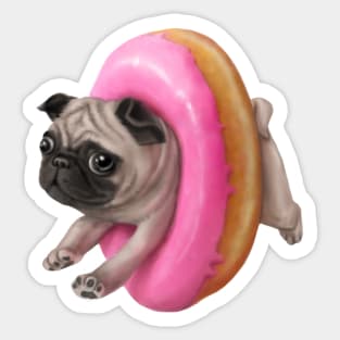 Donut Pug Sticker